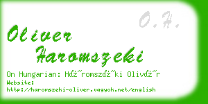 oliver haromszeki business card